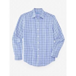 J.Mclaughlin Men "Gramercy" Blue & White Gingham Cotton Button Up Shirt size XL